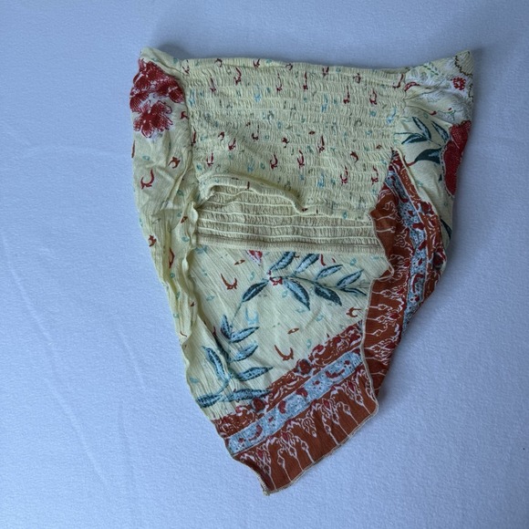 Free People One Rays Bandana Top Yellow Red Floral Womens XS Boho Festival Beach - Picture 6 of 8